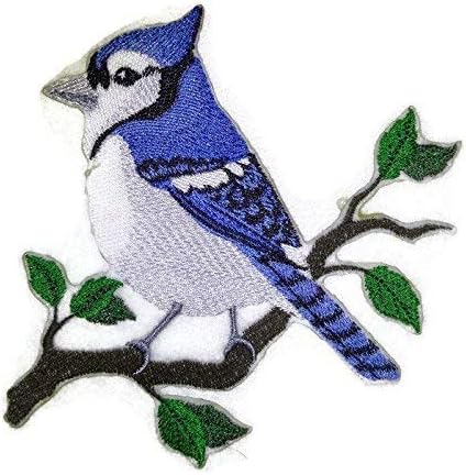 הטבע שזוף בחוטים, ממלכת ציפורים מדהימה [בירד כחול בירד יחיד] [מותאם אישית וייחודי] ברזל רקום על תיקון/תפירה